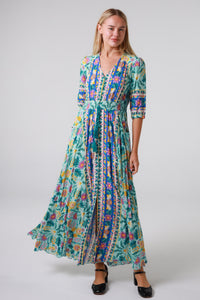 Davina 1/2 Sleeves Maxi Dress