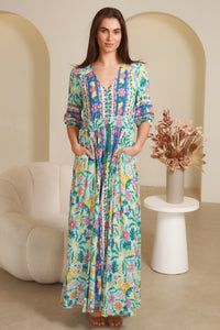 Davina 1/2 Sleeves Maxi Dress