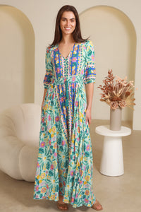 Davina 1/2 Sleeves Maxi Dress