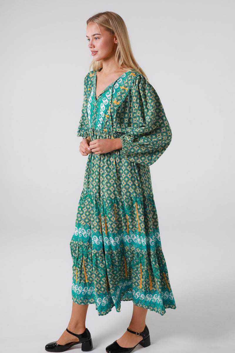 Greta Green Midi Dress